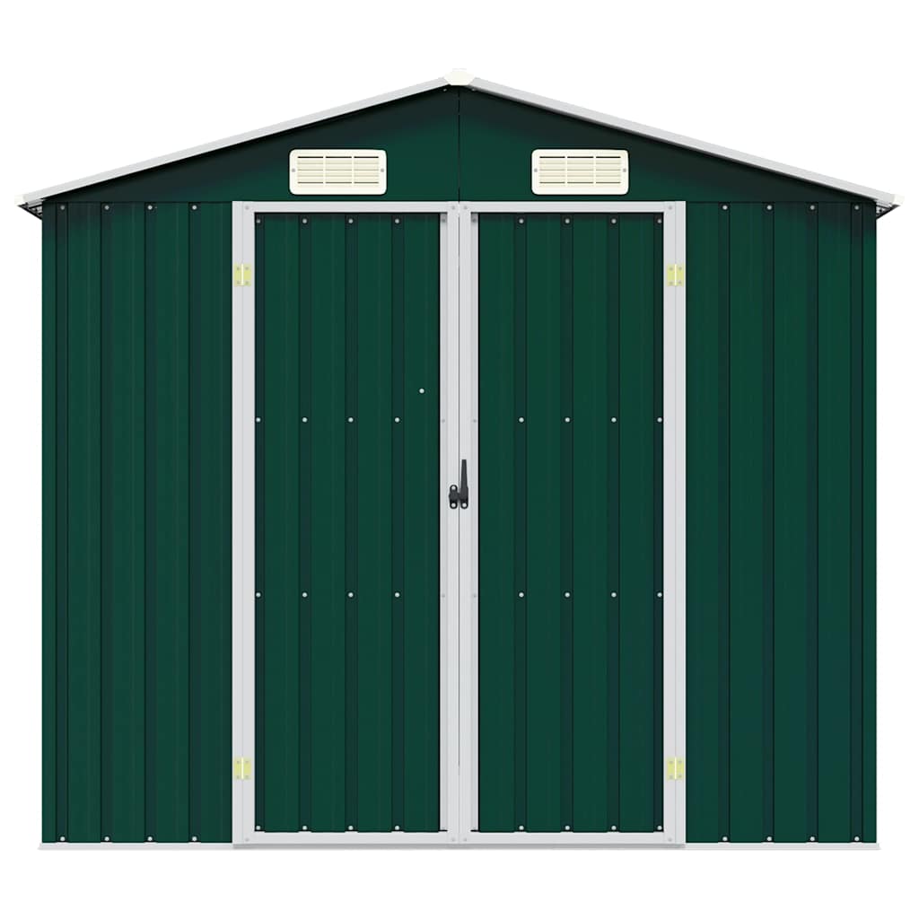 vidaXL Garden Shed Green 205x129x183 cm Galvanised Steel 4