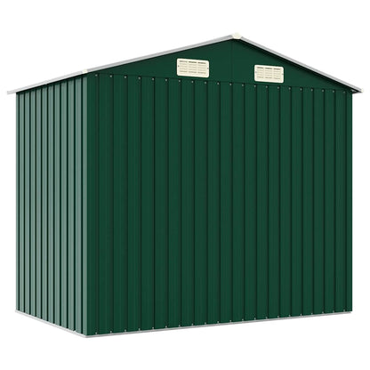 vidaXL Garden Shed Green 205x129x183 cm Galvanised Steel 6