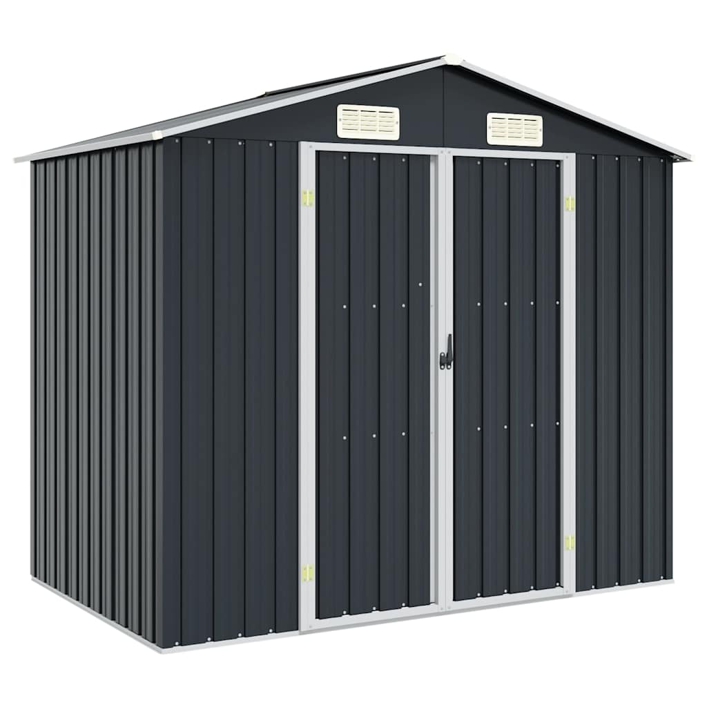 vidaXL Garden Shed Anthracite 205x129x183 cm Galvanised Steel 1