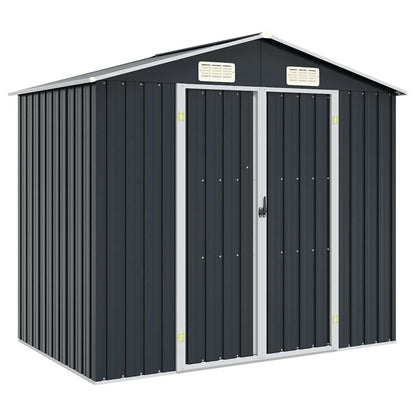 vidaXL Garden Shed Anthracite 205x129x183 cm Galvanised Steel 1