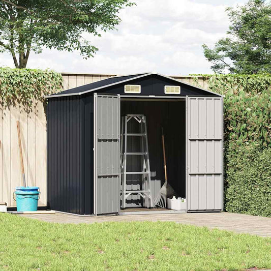 Garden Shed 205x129x183 cm Galvanised Steel Anthracite