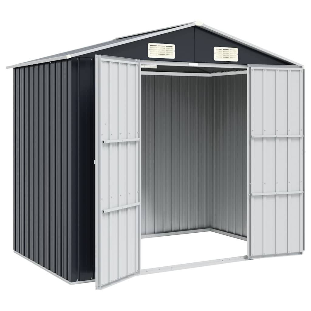 vidaXL Garden Shed Anthracite 205x129x183 cm Galvanised Steel 3
