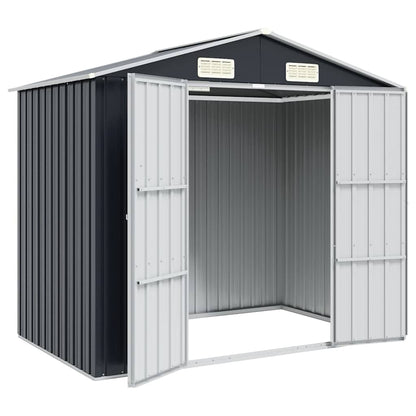 vidaXL Garden Shed Anthracite 205x129x183 cm Galvanised Steel 3