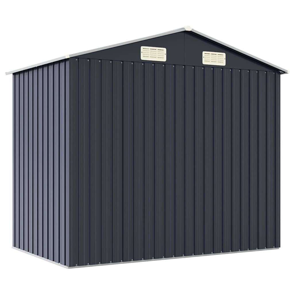 vidaXL Garden Shed Anthracite 205x129x183 cm Galvanised Steel 6