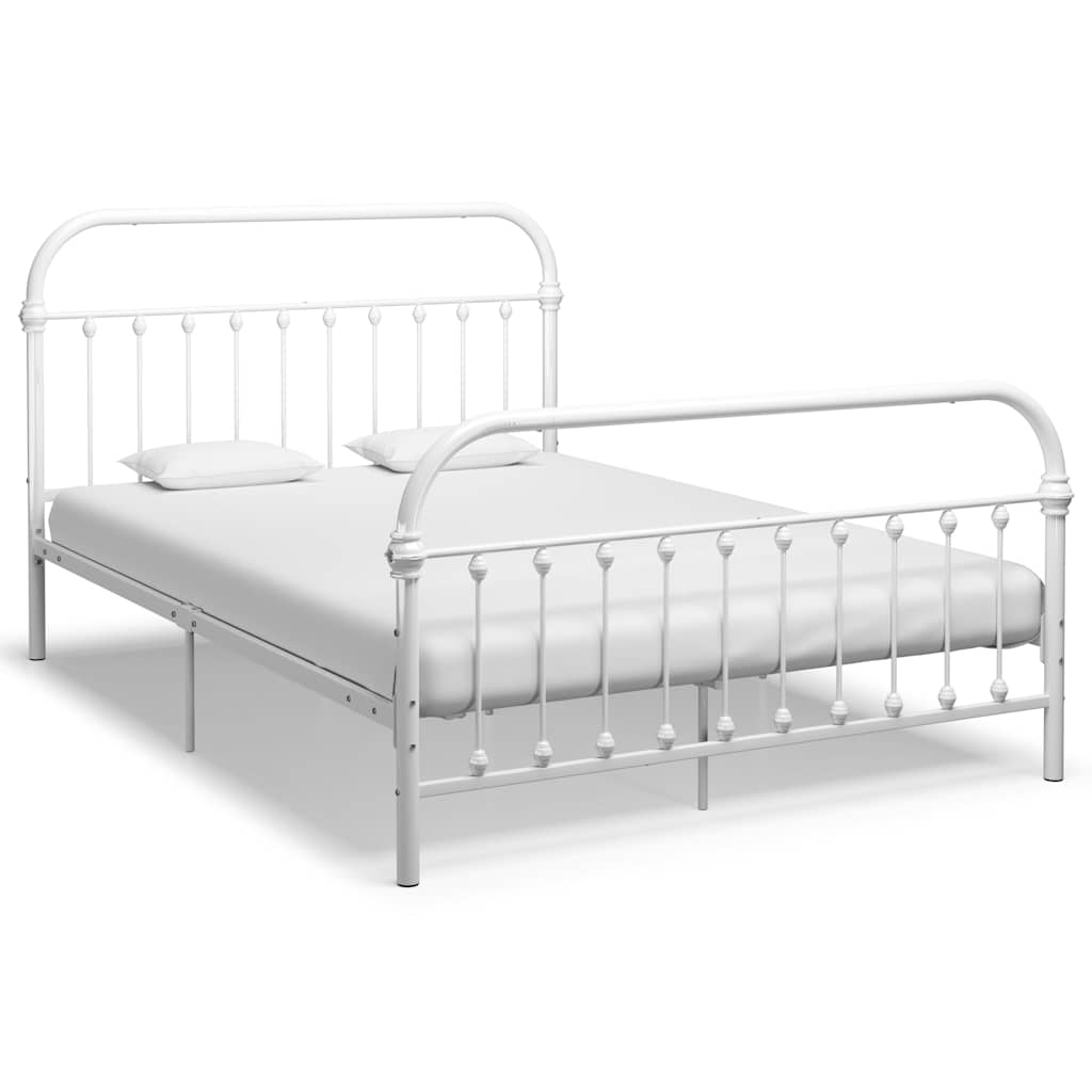 Bed Frame without Mattress Metal White 160 x 200 cm