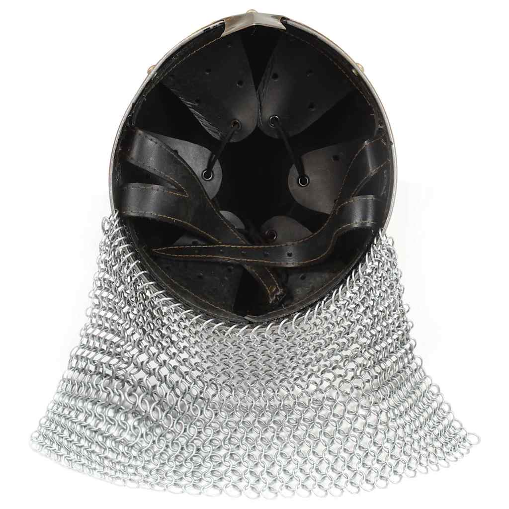 Medieval Knight Helmet Antique Replica LARP Silver Steel Model 3