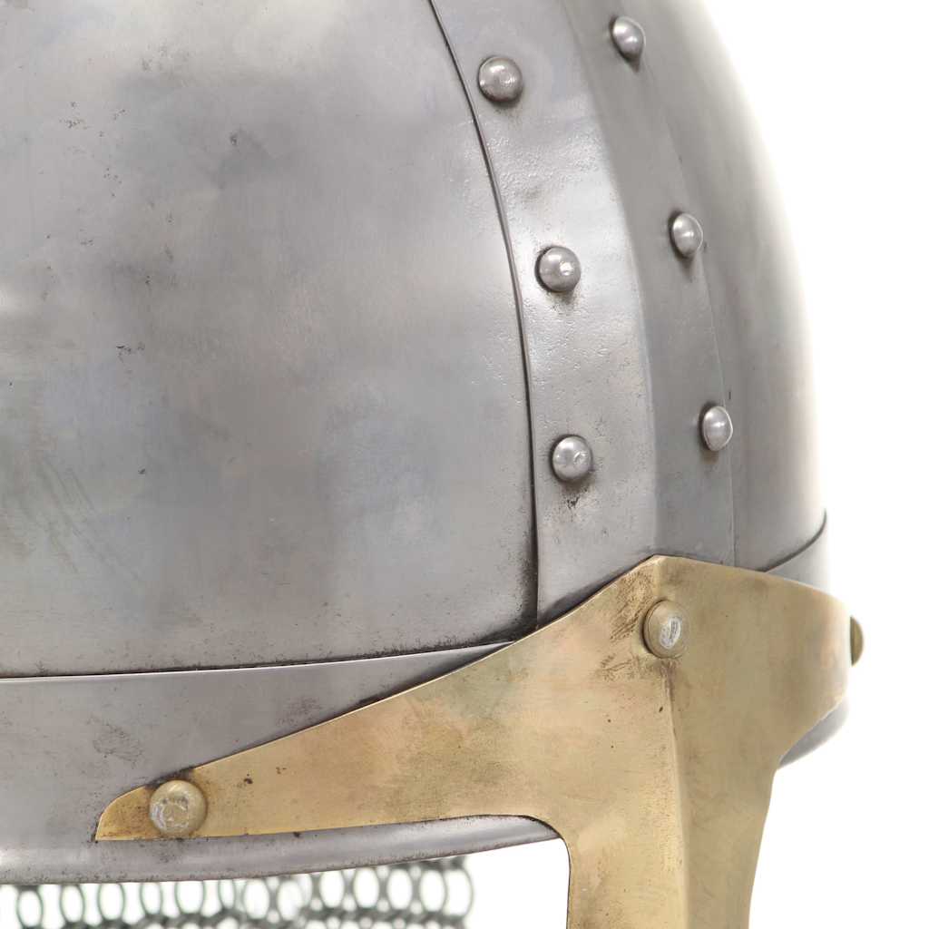 Medieval Knight Helmet Antique Replica LARP Silver Steel Model 3