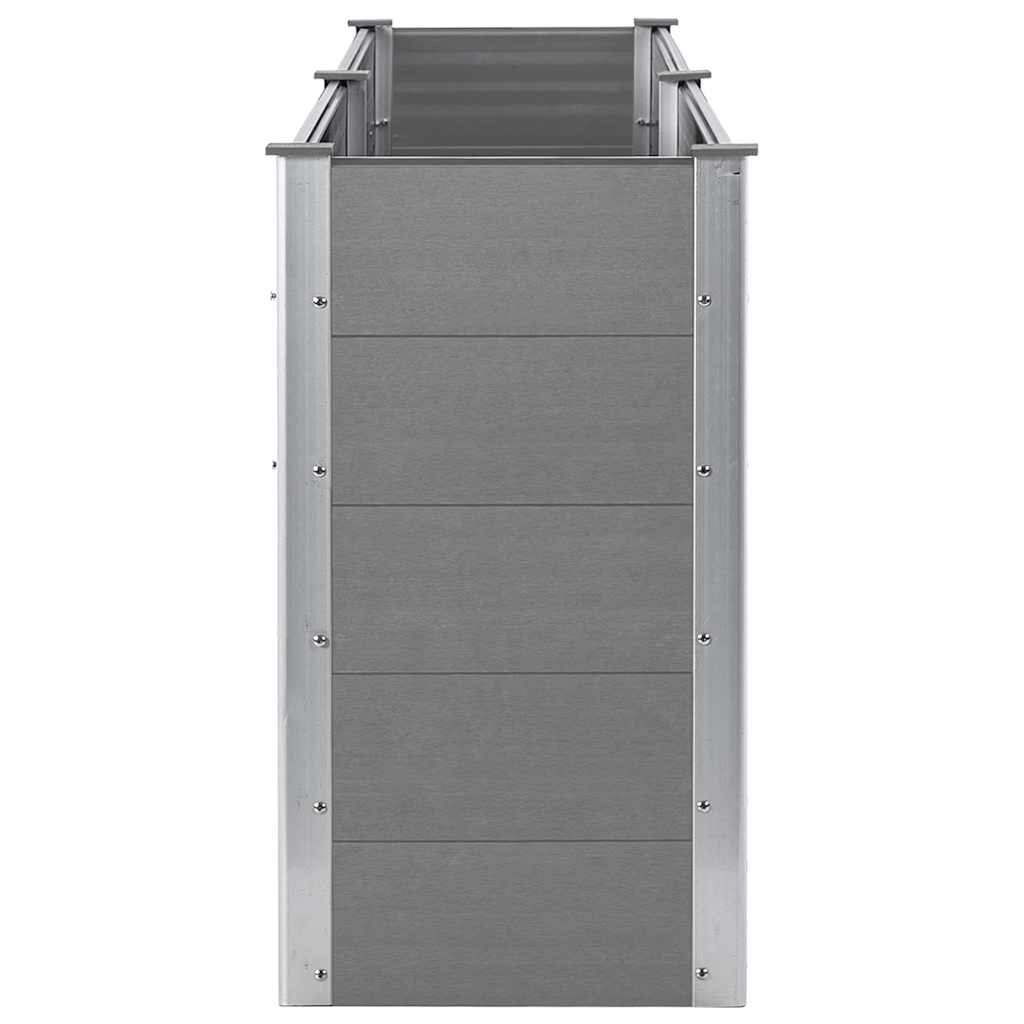 vidaXL Garden Raised Bed 250x50x91 cm WPC Grey 4