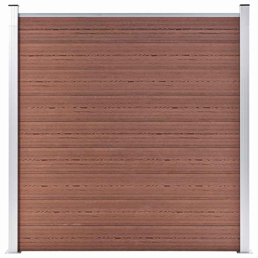 49066 vidaXL Garden Fence WPC 180x186 cm Brown 1