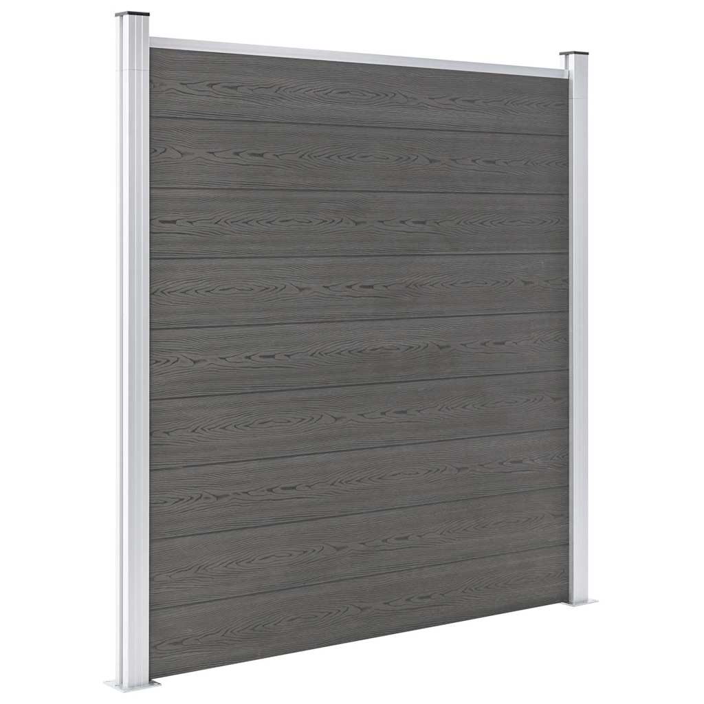 49067 vidaXL Garden Fence WPC 180x186 cm Grey 1