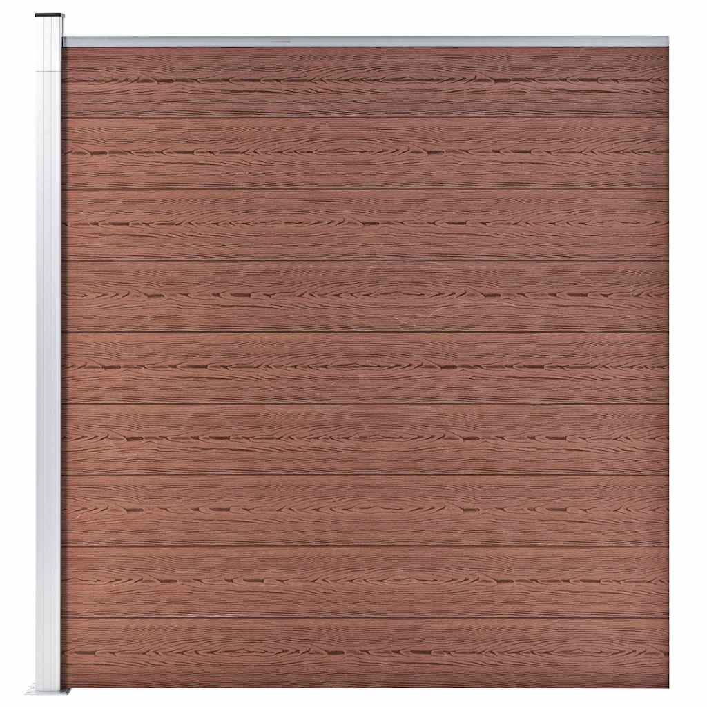 49068 vidaXL Garden Fence WPC 175x186 cm Brown 1