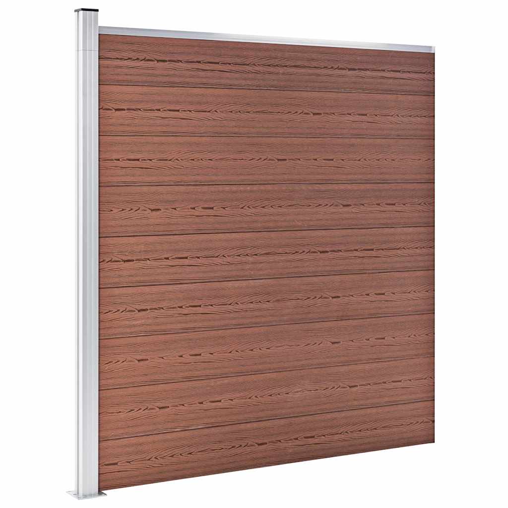 49068 vidaXL Garden Fence WPC 175x186 cm Brown 2