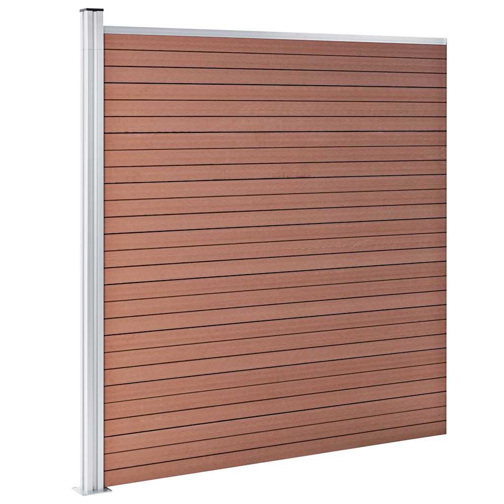 49068 vidaXL Garden Fence WPC 175x186 cm Brown 3