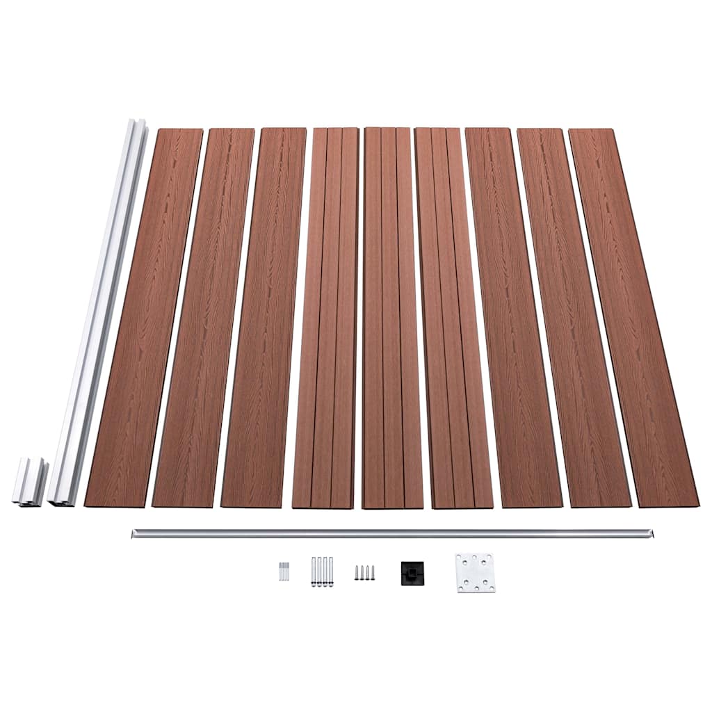 49068 vidaXL Garden Fence WPC 175x186 cm Brown 4