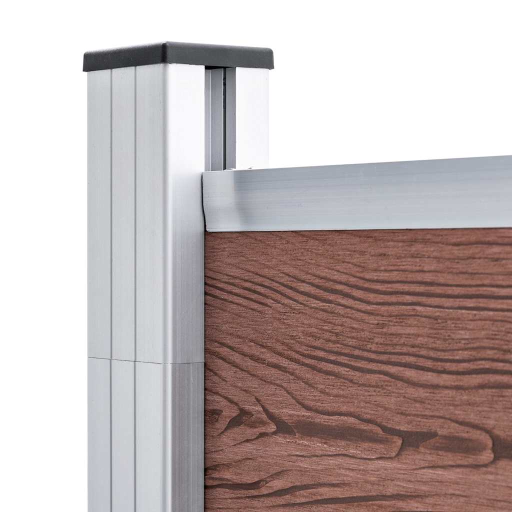 49068 vidaXL Garden Fence WPC 175x186 cm Brown 5