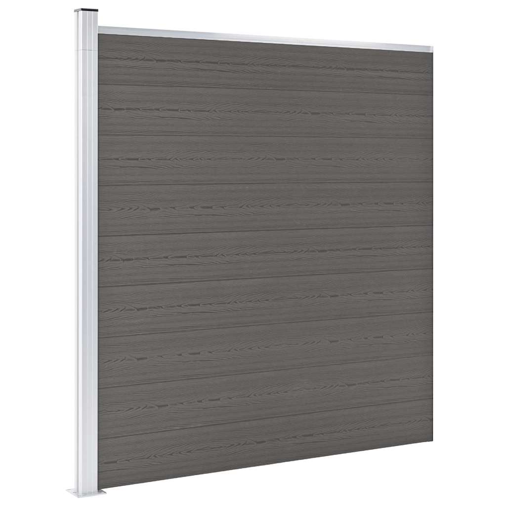 49069 vidaXL Garden Fence WPC 175x186 cm Grey 1