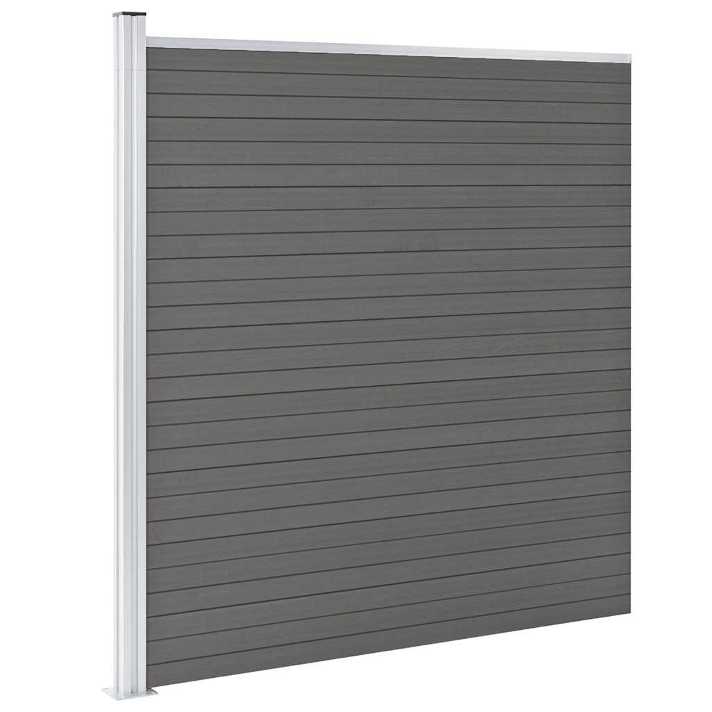 49069 vidaXL Garden Fence WPC 175x186 cm Grey 2