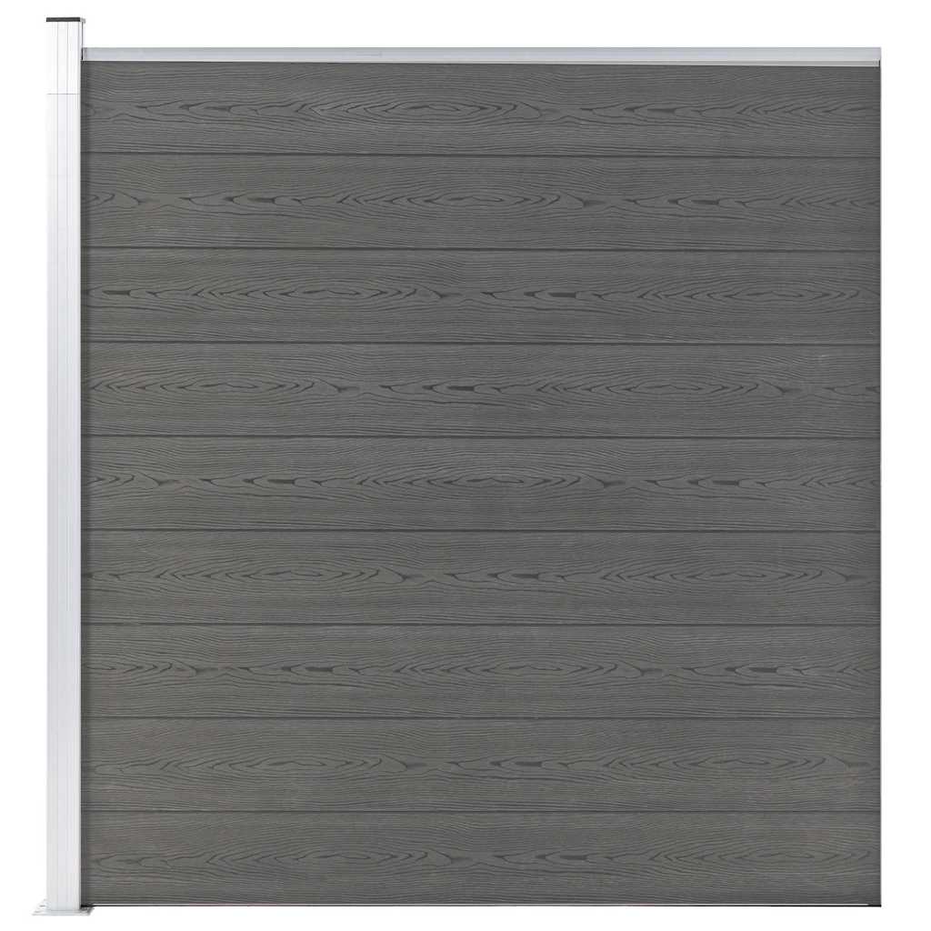 49069 vidaXL Garden Fence WPC 175x186 cm Grey 3