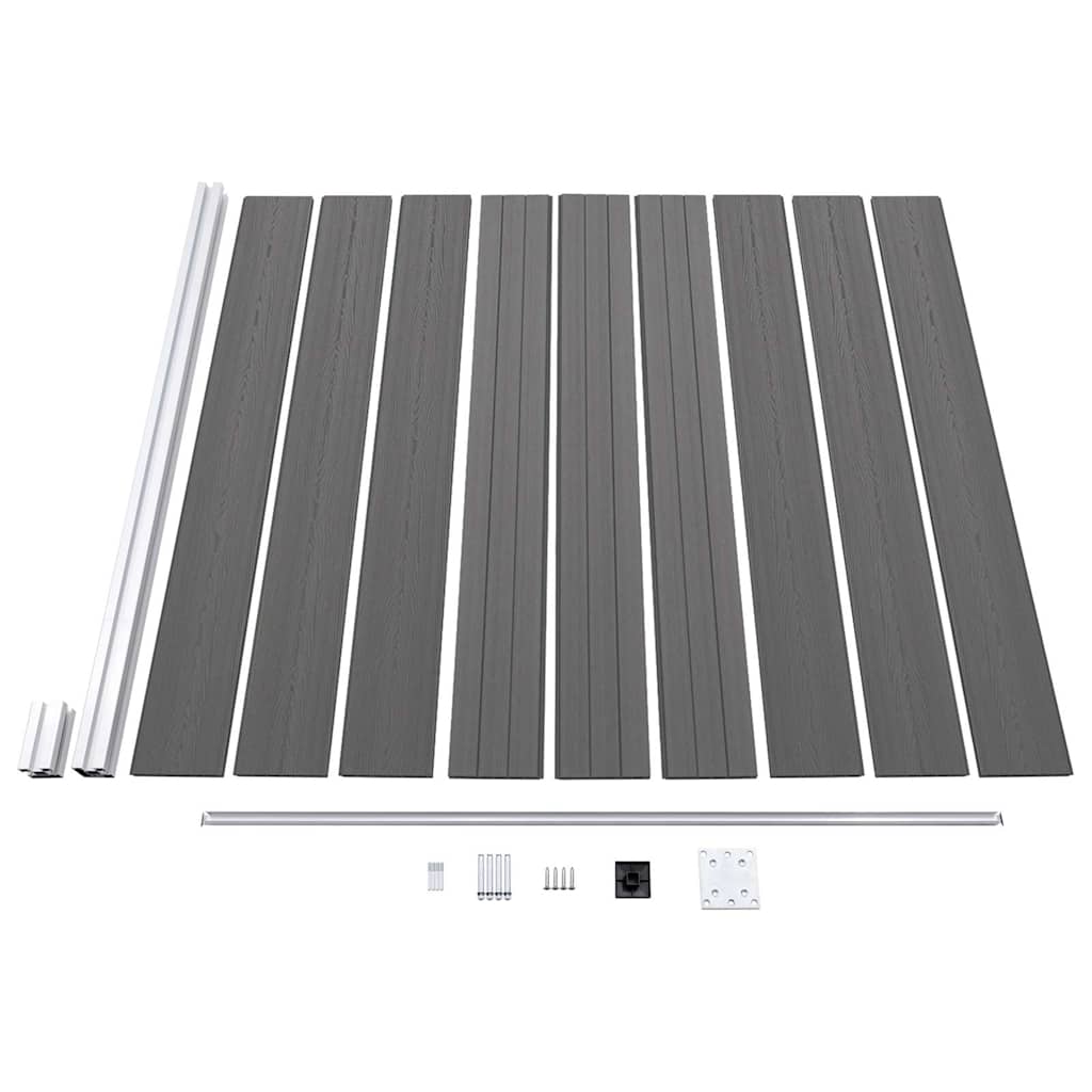 49069 vidaXL Garden Fence WPC 175x186 cm Grey 4
