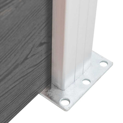 vidaXL Garden Fence WPC 180x105 cm Grey 4