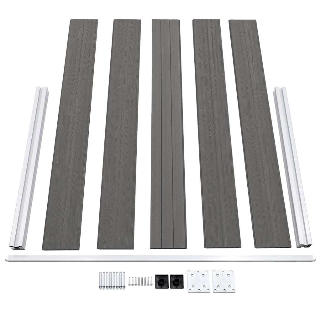 vidaXL Garden Fence WPC 180x105 cm Grey 6