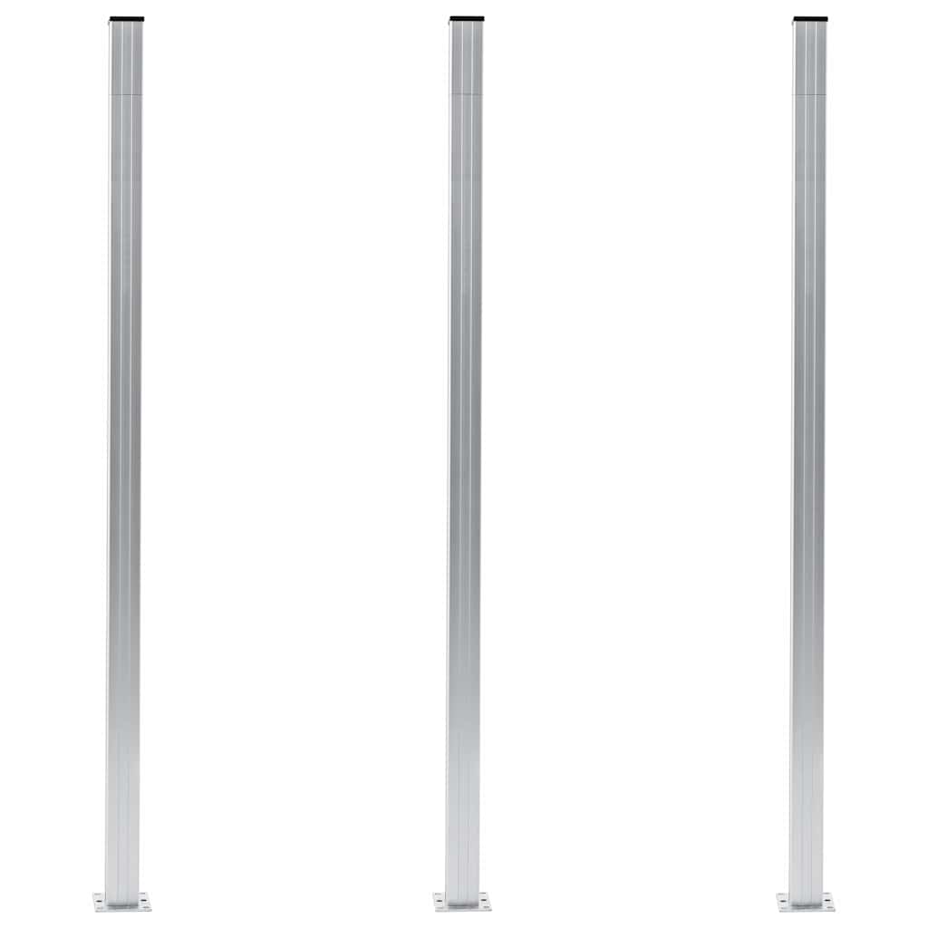 49077 vidaXL Fence Posts 3 pcs Aluminium 185 cm 1