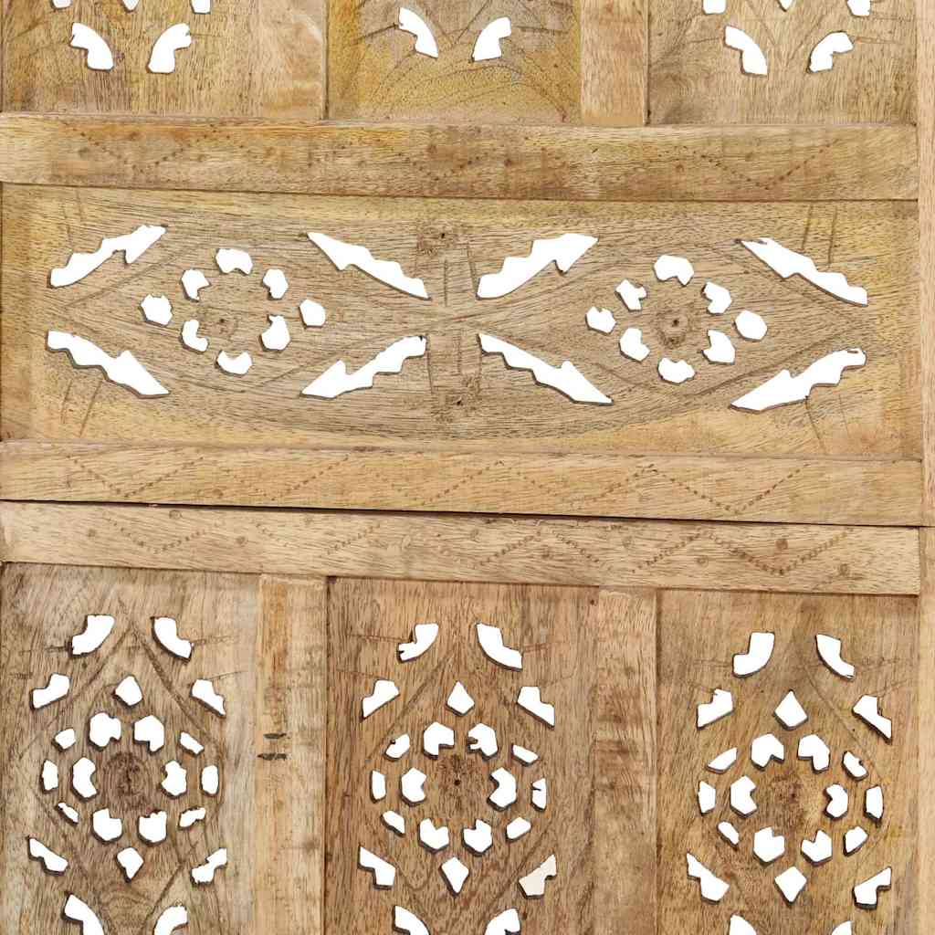 vidaXL Hand carved 5-Panel Room Divider 200x165 cm Solid Mango Wood 5