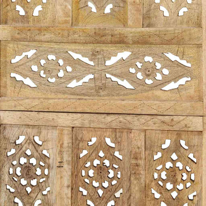 vidaXL Hand carved 5-Panel Room Divider 200x165 cm Solid Mango Wood 5