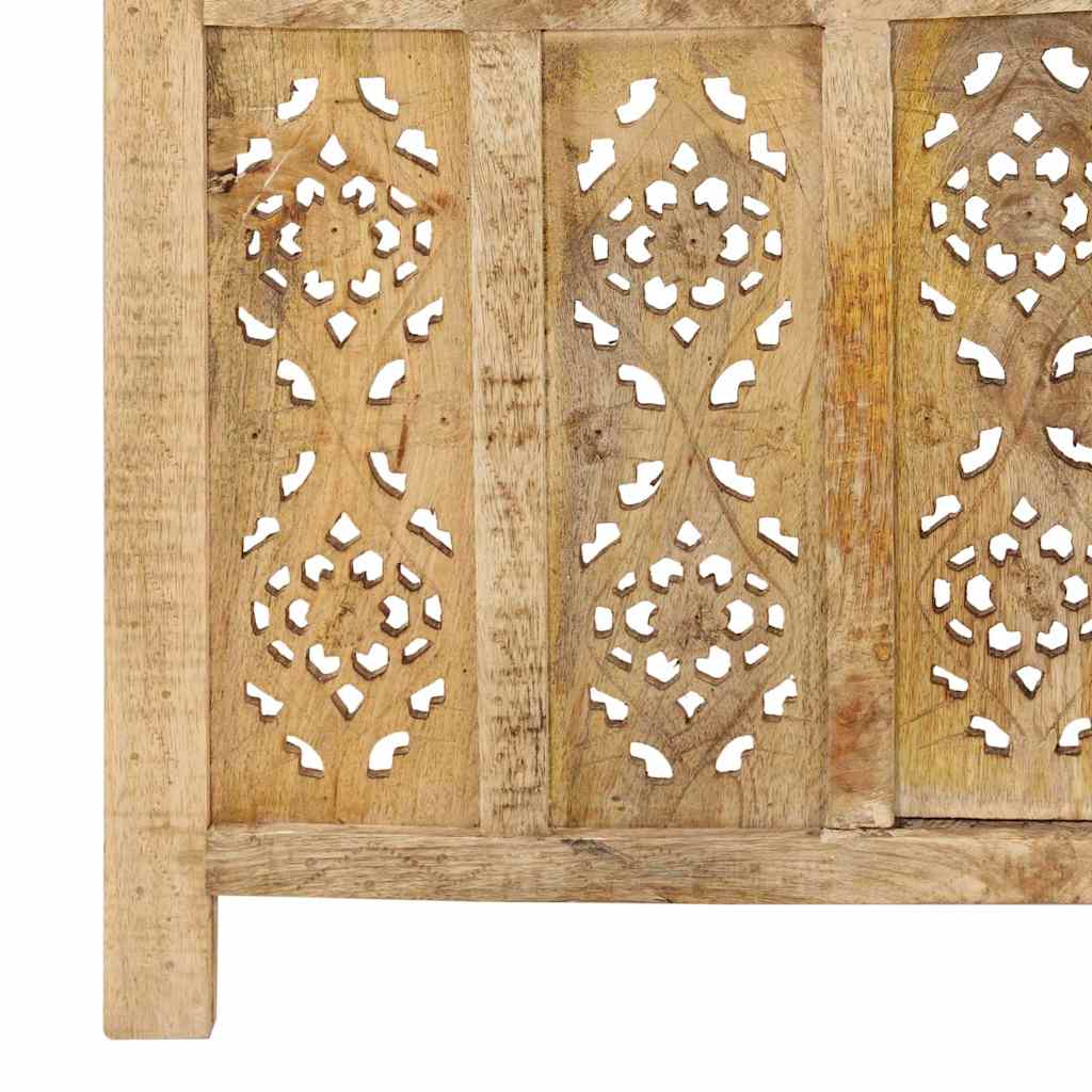 vidaXL Hand carved 5-Panel Room Divider 200x165 cm Solid Mango Wood 6