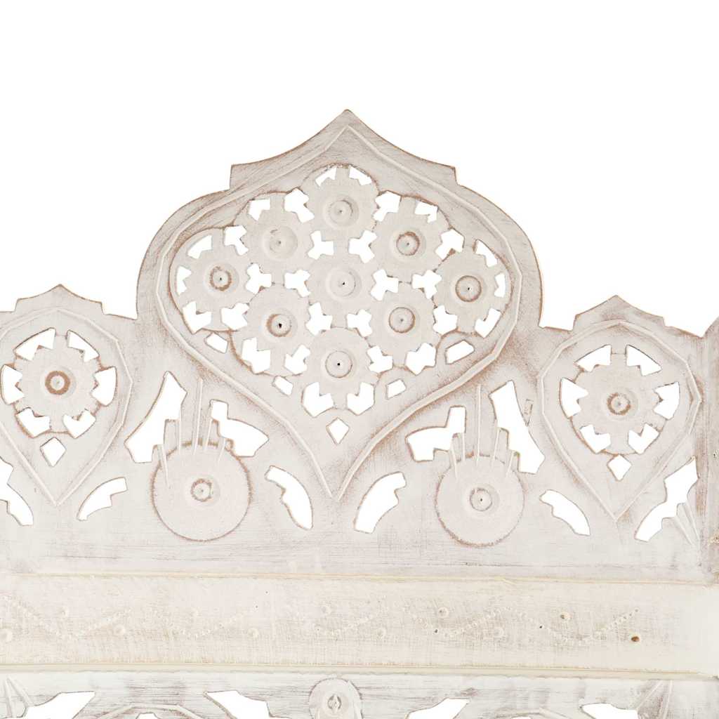 vidaXL Hand carved 5-Panel Room Divider White 200x165 cm 4