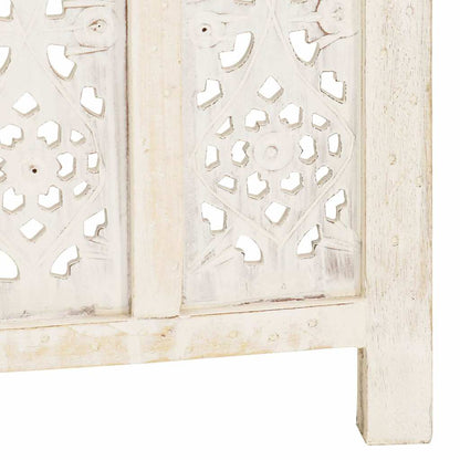 vidaXL Hand carved 5-Panel Room Divider White 200x165 cm 6