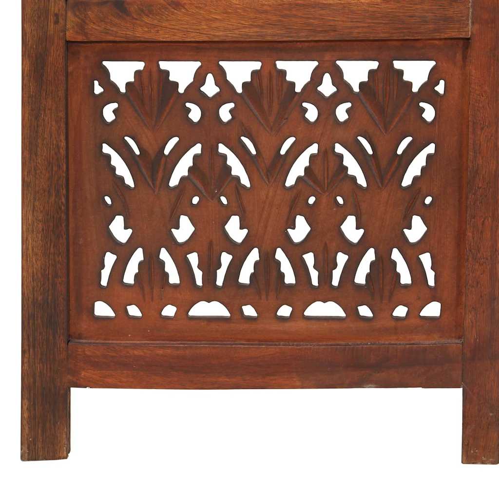 vidaXL Hand Carved 3-Panel Room Divider Brown 120x165 cm Solid Mango Wood 5