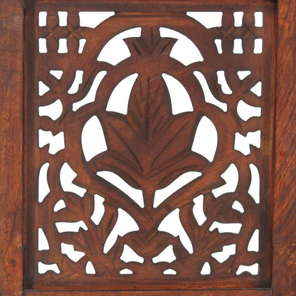 vidaXL Hand Carved 5-Panel Room Divider Brown 200x165 cm 5