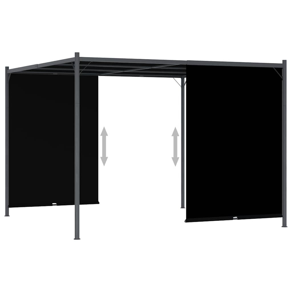 vidaXL Garden Pergola with Retractable Roof 3x3 m Anthracite 5