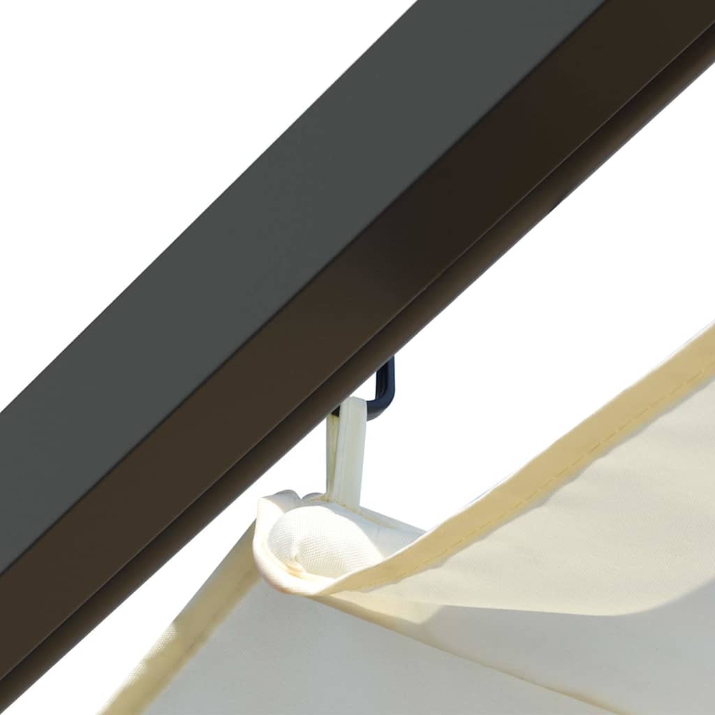 vidaXL Pergola with Retractable Roof Cream White 3x3 m Steel 5