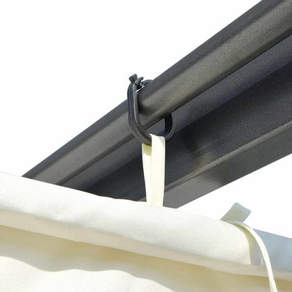 vidaXL Pergola with Retractable Roof Cream White 3x3 m Steel 6