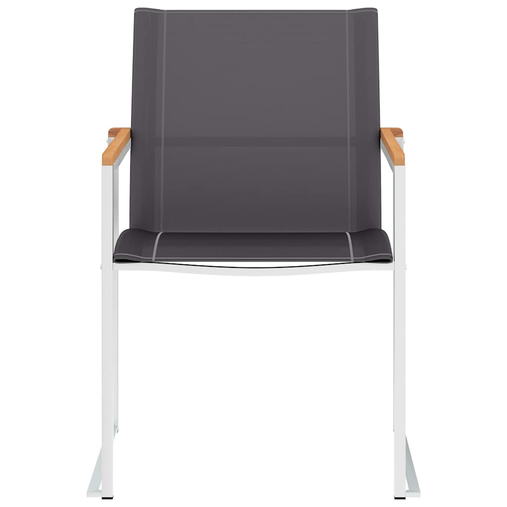 46516 vidaXL Garden Chairs 4 pcs Textilene and Stainless Steel Grey 3