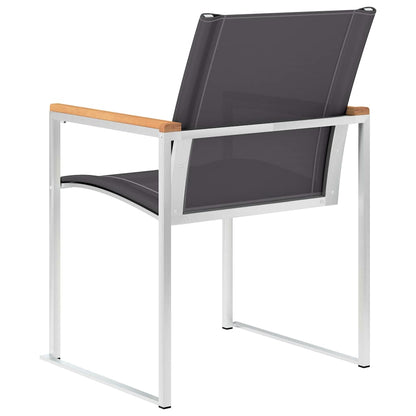 46516 vidaXL Garden Chairs 4 pcs Textilene and Stainless Steel Grey 5