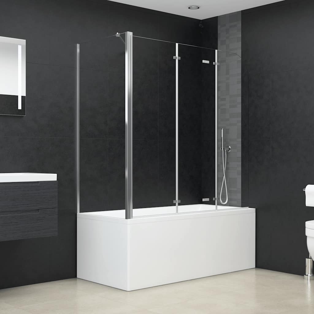 vidaXL Bath Enclosure 120x69x130 cm Tempered Glass Transparent 1
