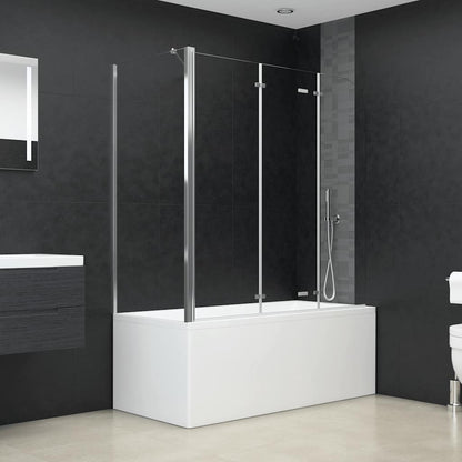 vidaXL Bath Enclosure 120x69x130 cm Tempered Glass Transparent 1