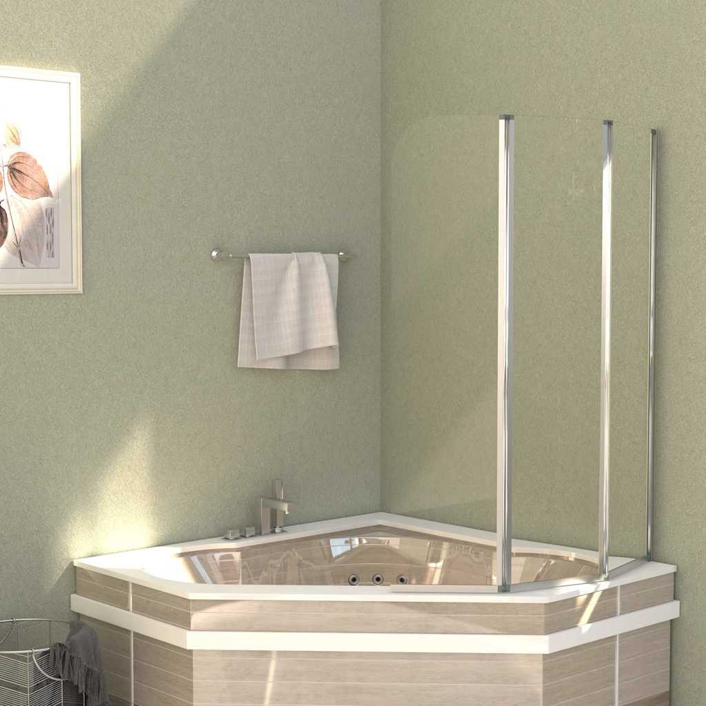 vidaXL Bath Enclosures 2 pcs 104x130 cm Tempered Glass Transparent 3