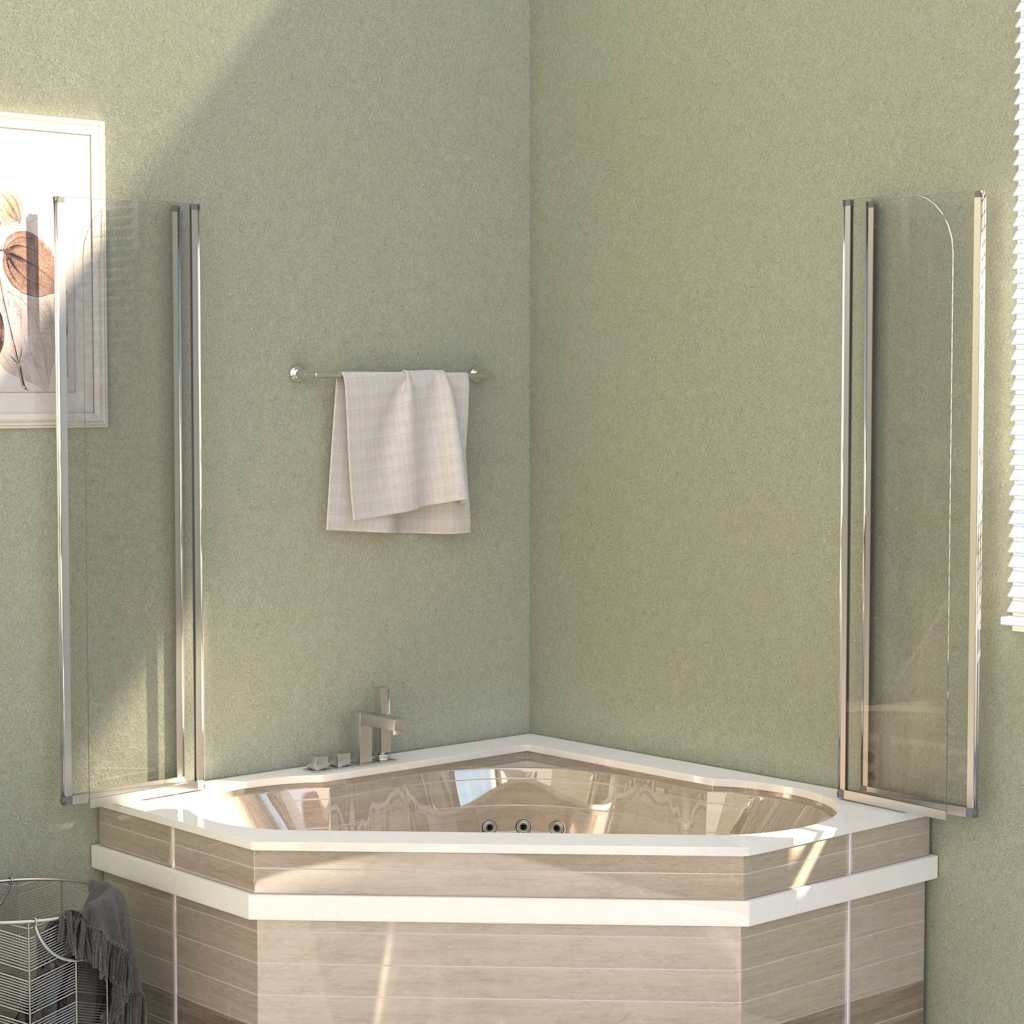 vidaXL Bath Enclosures 2 pcs 104x130 cm Tempered Glass Transparent 4