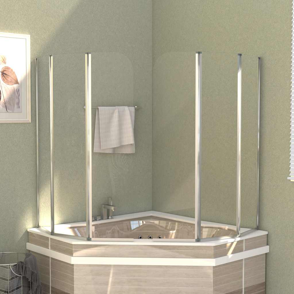vidaXL Bath Enclosures 2 pcs 104x130 cm Tempered Glass Transparent 1