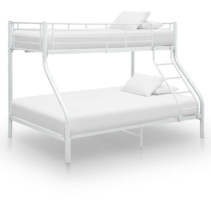 vidaXL Bunk Bed Frame without Mattress White Metal 140x200 cm/90x200 cm 1