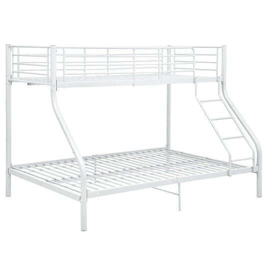 vidaXL Bunk Bed Frame without Mattress White Metal 140x200 cm/90x200 cm 2