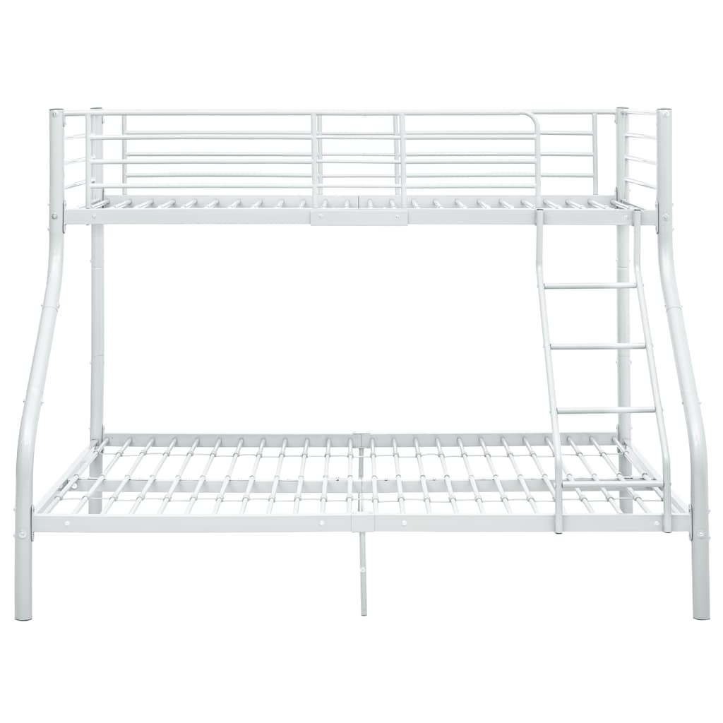 vidaXL Bunk Bed Frame without Mattress White Metal 140x200 cm/90x200 cm 3