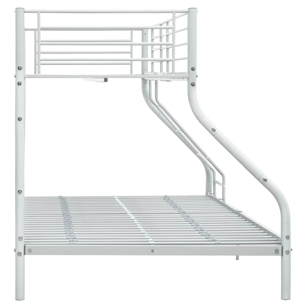 vidaXL Bunk Bed Frame without Mattress White Metal 140x200 cm/90x200 cm 4