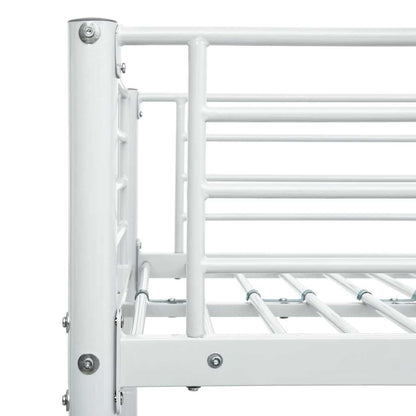 vidaXL Bunk Bed Frame without Mattress White Metal 140x200 cm/90x200 cm 5