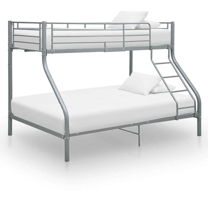 vidaXL Bunk Bed Frame without Mattress Grey Metal 140x200 cm/90x200 cm 1