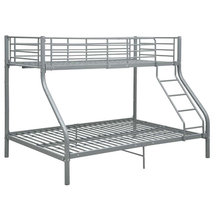 vidaXL Bunk Bed Frame without Mattress Grey Metal 140x200 cm/90x200 cm 2